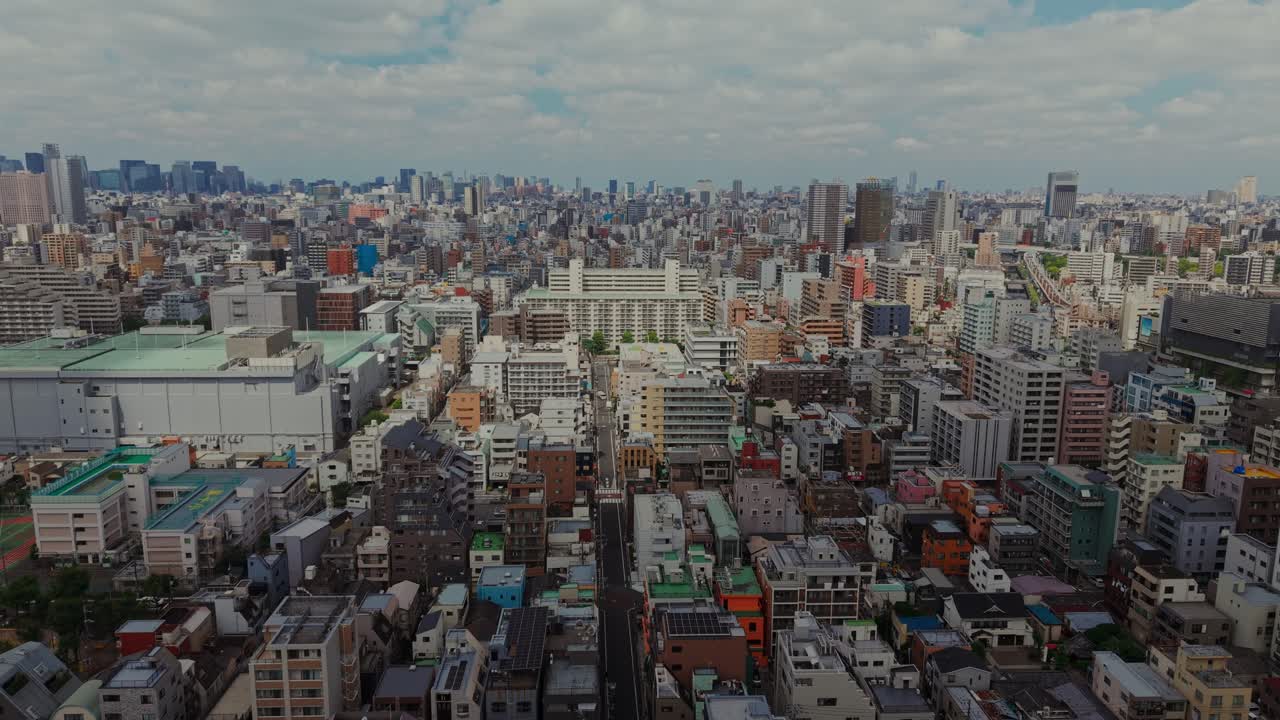 밀집 된 도시 풍경 의 공중 사진