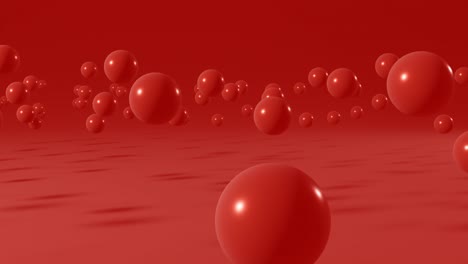 red balls on a red background. minimal motion graphic seamless loop animation