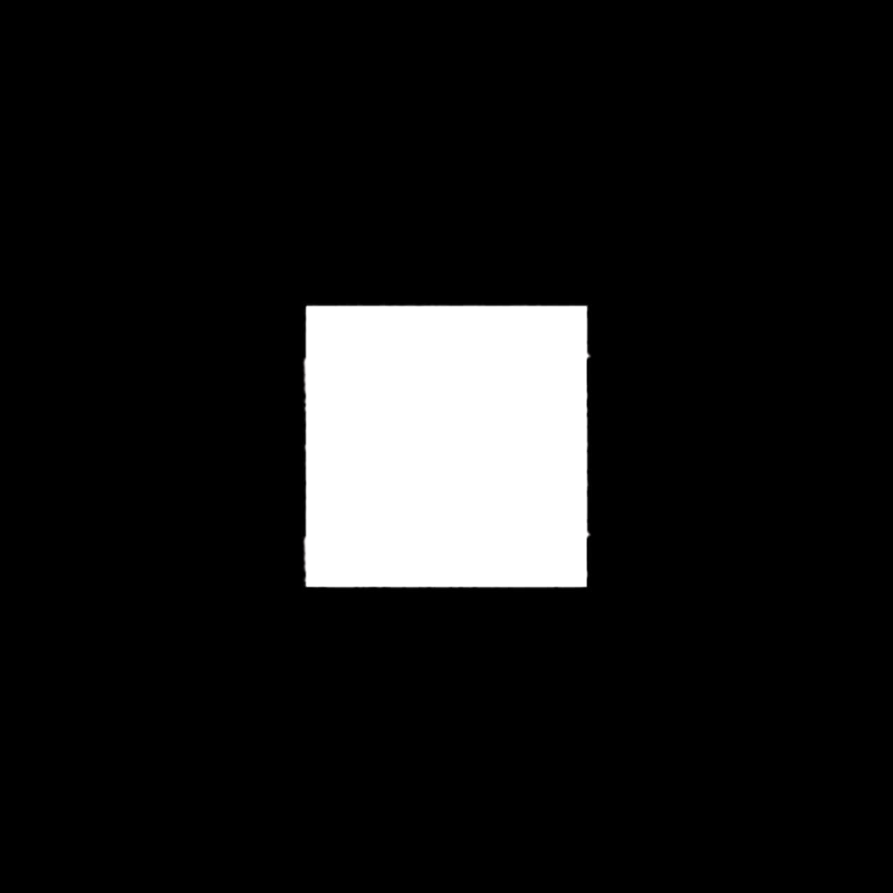 White Square Glitch Effect on Black Background