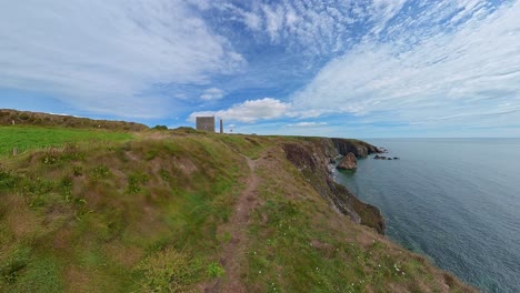 sea cliff walk dramatic seaside coast and dramatic coastline copper coast waterford ireland