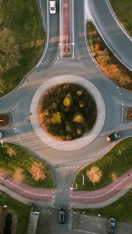 roundabout intersection aerial view