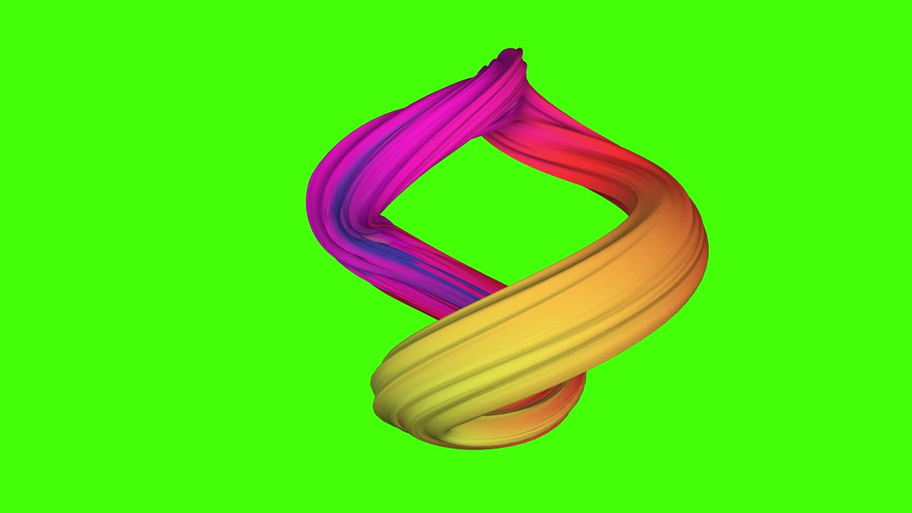 animación de forma 3d abstractamente colorida en pantalla verde tecla de croma, elemento de diseño gráfico