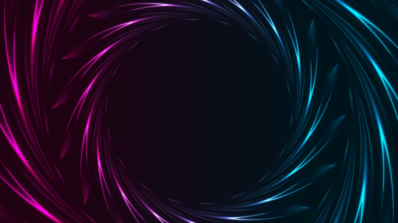 Blue purple neon glowing glossy round shapes abstract motion background