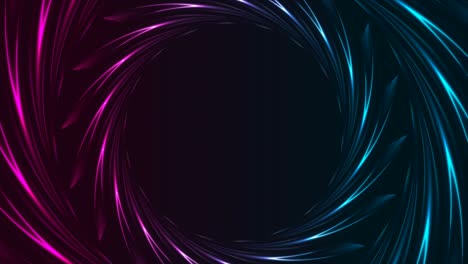 azul púrpura neón brillante formas redondas brillantes fondo de movimiento abstracto