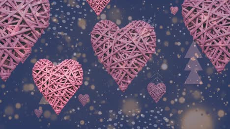 Animation-of-hearts-floating-over-violet-background