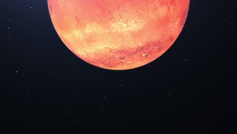4k planeta marte alta calidad - planeta marte en órbita con estrellas en el fondo alta calidad 4k - marte en fondo negro - marte rotativo fijo en la parte superior - marte planeta rojo
