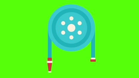 diseño vectorial de un tubo de agua azul para el fuego en un fondo de pantalla verde