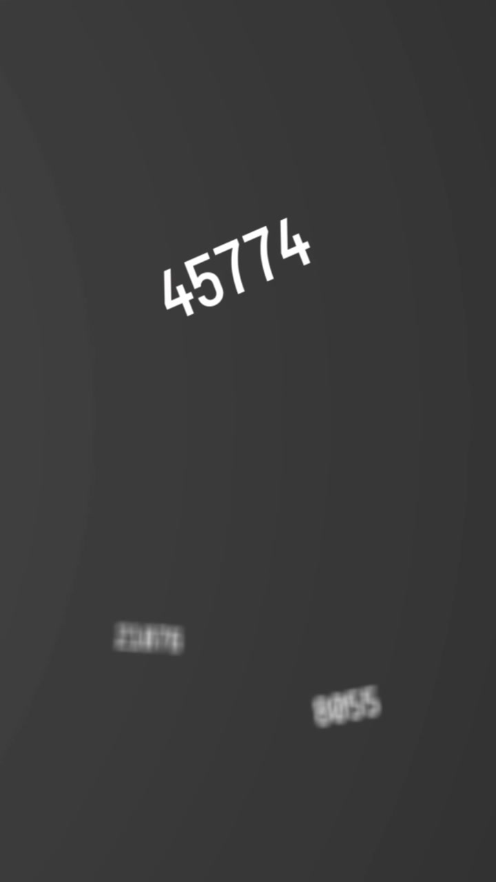 Vertical video: Camera panning causing central white number drifting, swapping, showing data flow