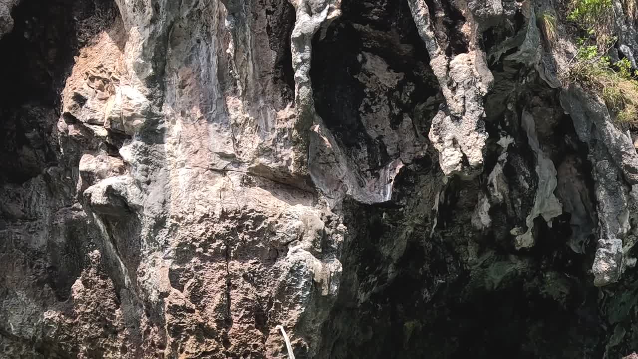 Close-up of intricate limestone formations with textured surfaces and natural erosion patterns.