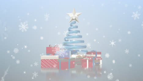 Animation-of-falling-snow-over-christmas-tree