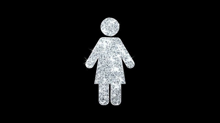Woman Female Icon Shining Glitter Loop Blinking Particles .
