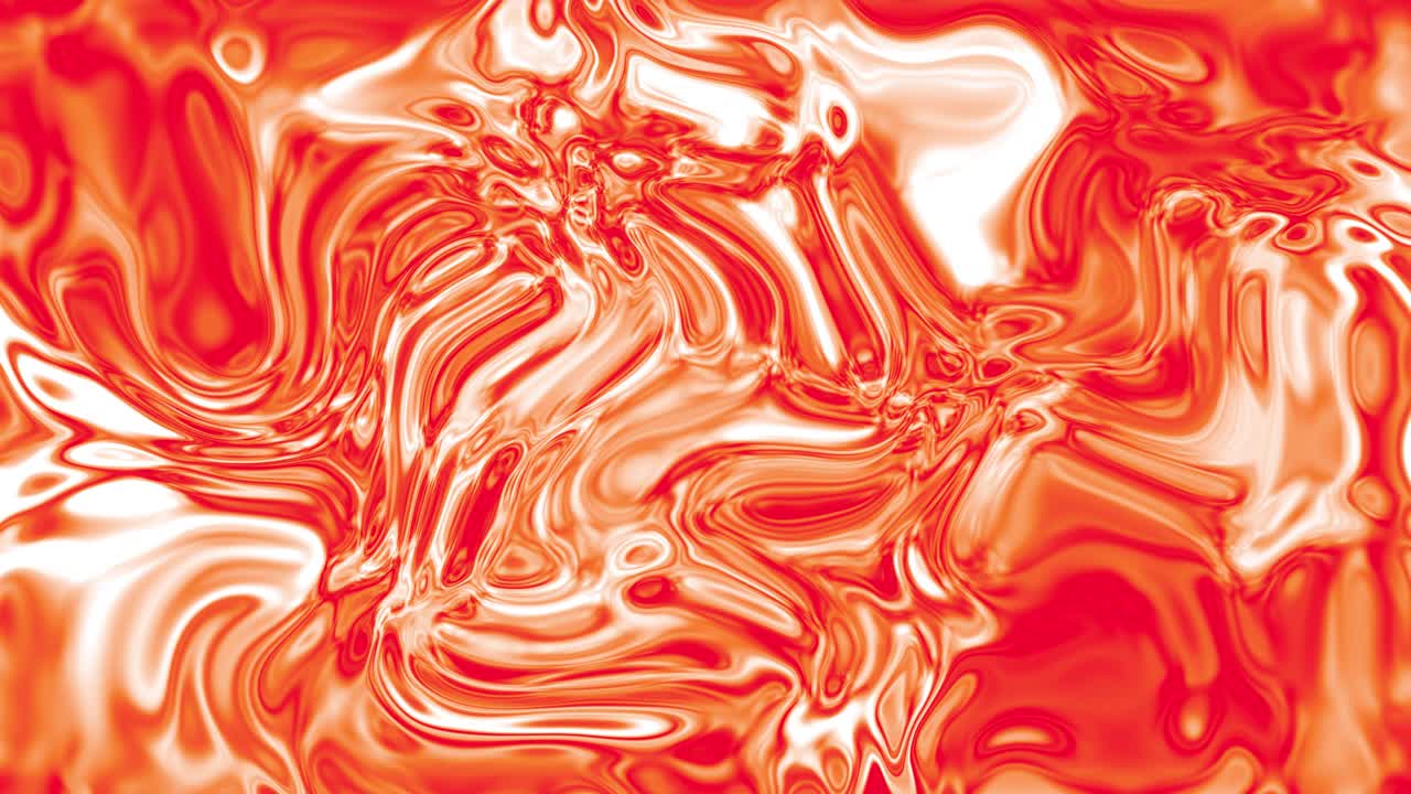 Sfondo animato con texture marmorea ondulata in metallo liquido. Grafica in movimento al plasma olografico animato. Animazione astratta di flusso fluido ondulato arancione video 4k.