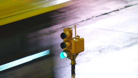 close-up of a semaphore with green light on