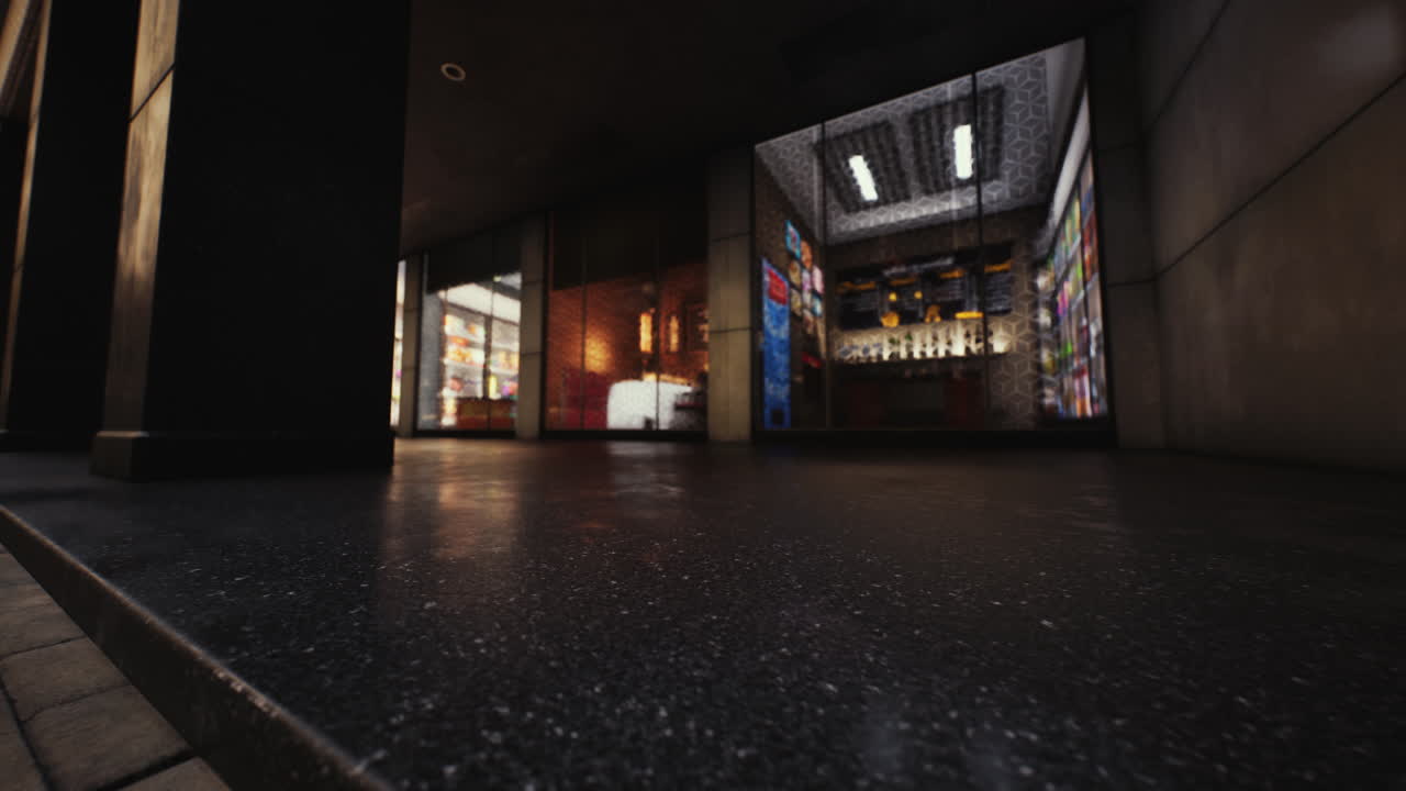 도시 상점 의 야간 풍경