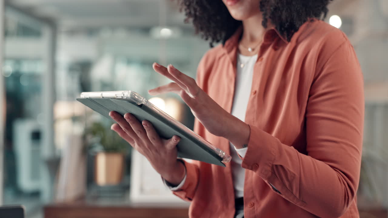 Woman using a tablet in the office