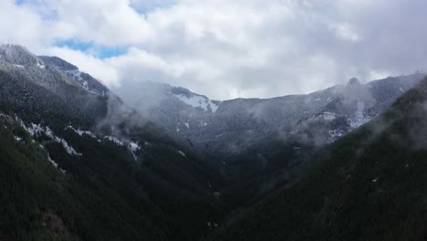 Aerial-shot-of-snow-capped-Cascade-Mountains-in-Washington-State