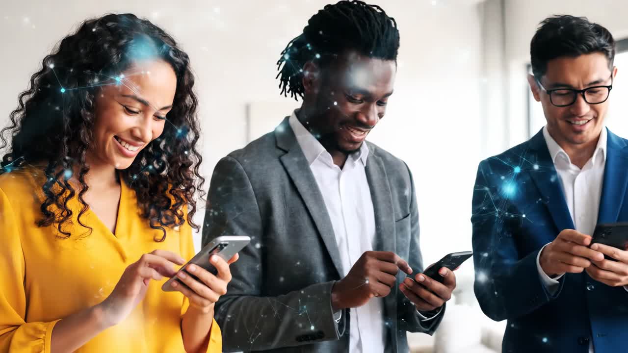 Diverse Business Team Connecting with Technology