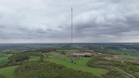 lichfield transmitting station hopwas hill tamworth uk establishing aerial shot