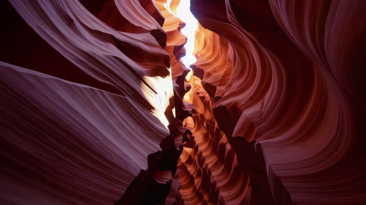 Sunlit Slot Canyon Rock Formations