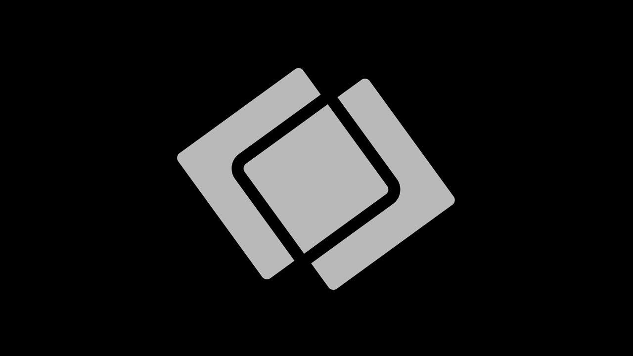 16:9 영상 형식으로 풀 스크린에서 중앙으로 사라지는 크기를 줄여 시계 방향으로 회전하는 스트로보스코픽 및 최면 효과를 가진 흑백 그래픽 객체