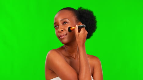 beauty, makeup and african woman with brush