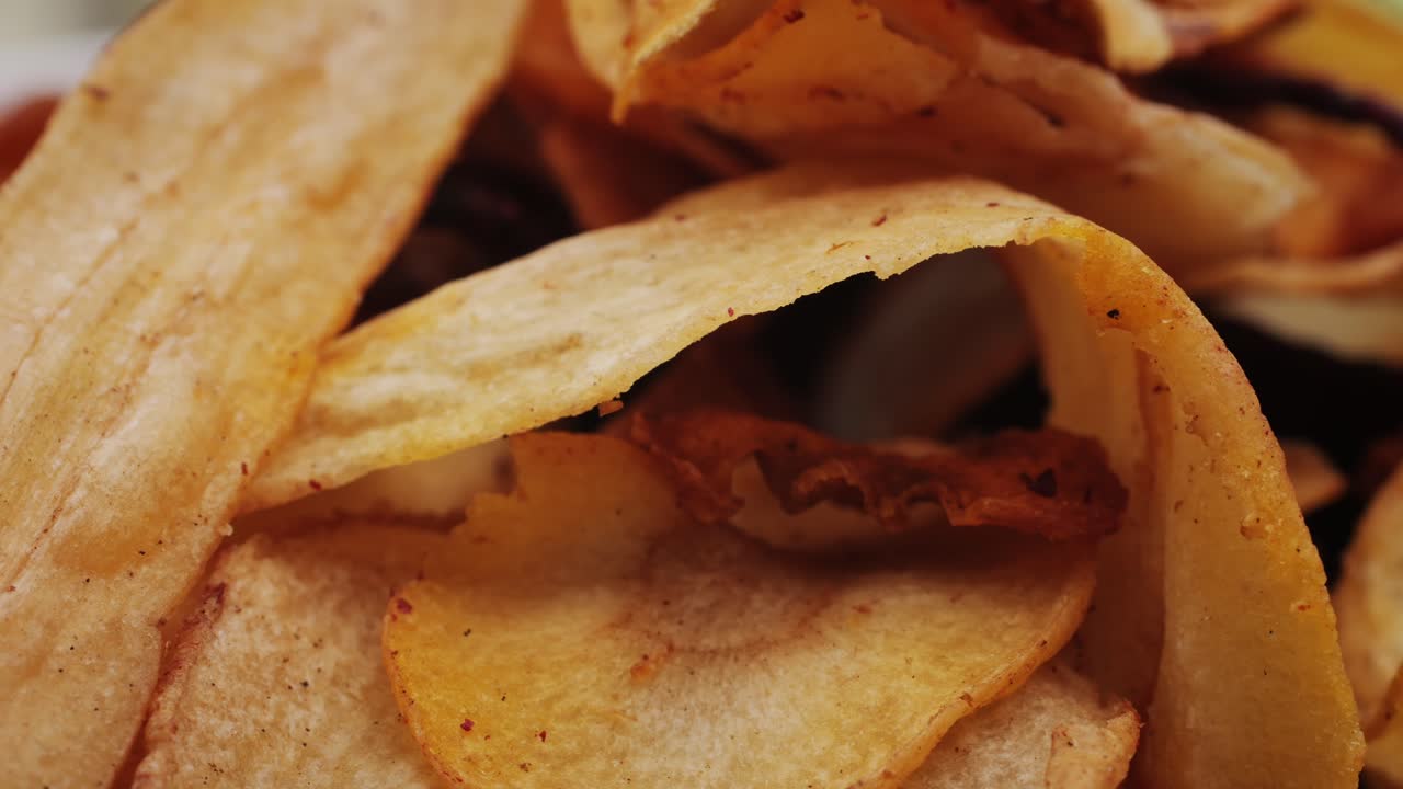 Close-up of Crispy Potato Chips