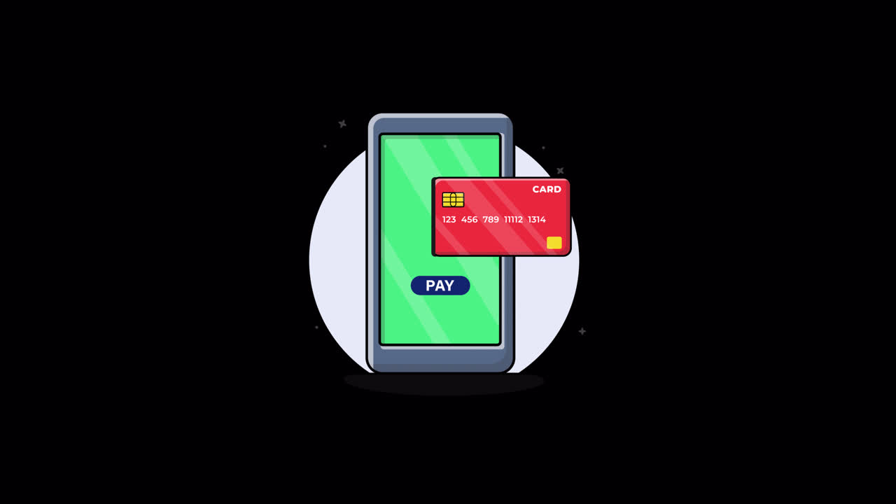 Animated Smartphone and Credit Card for Online Payment