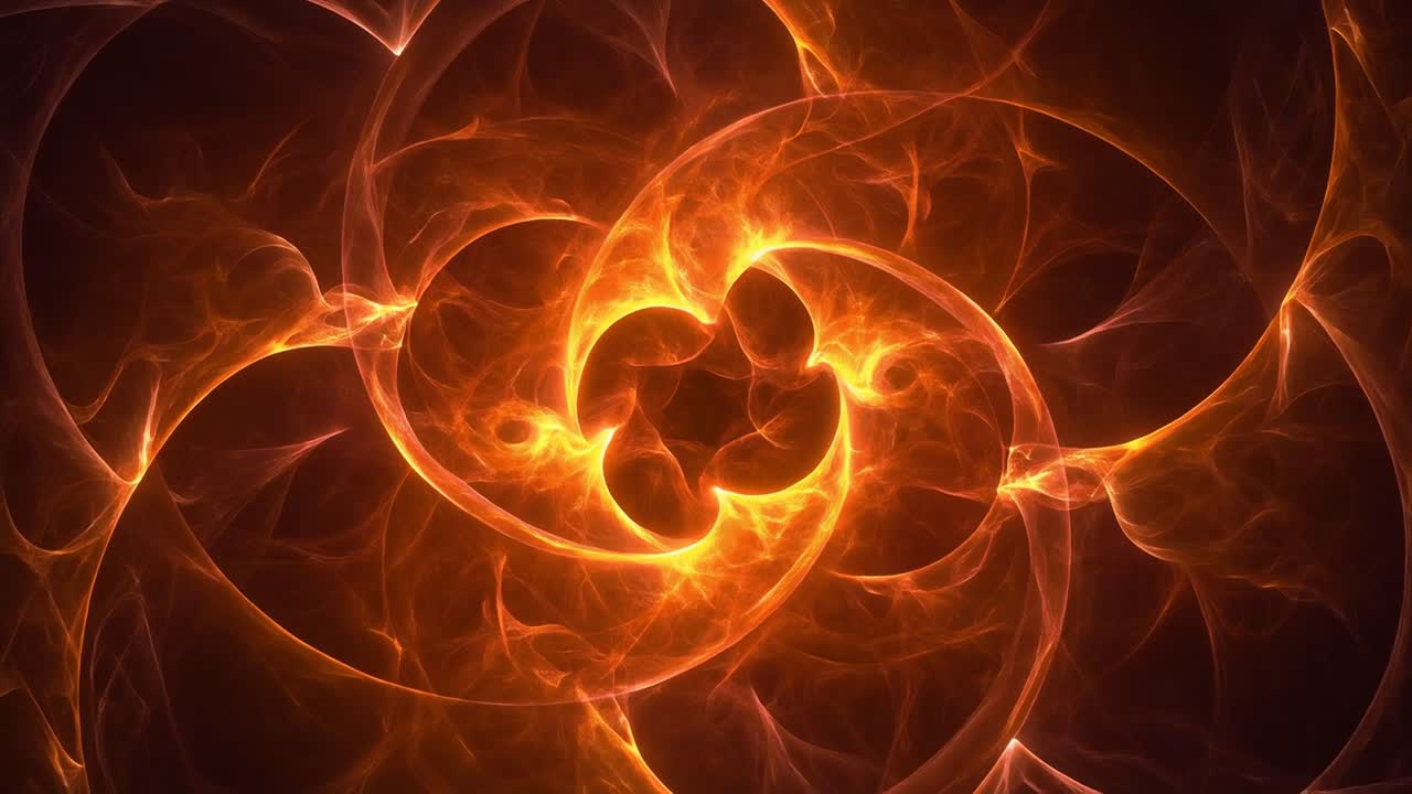 Abstract Fiery Swirling Fractal Energy Pattern Background