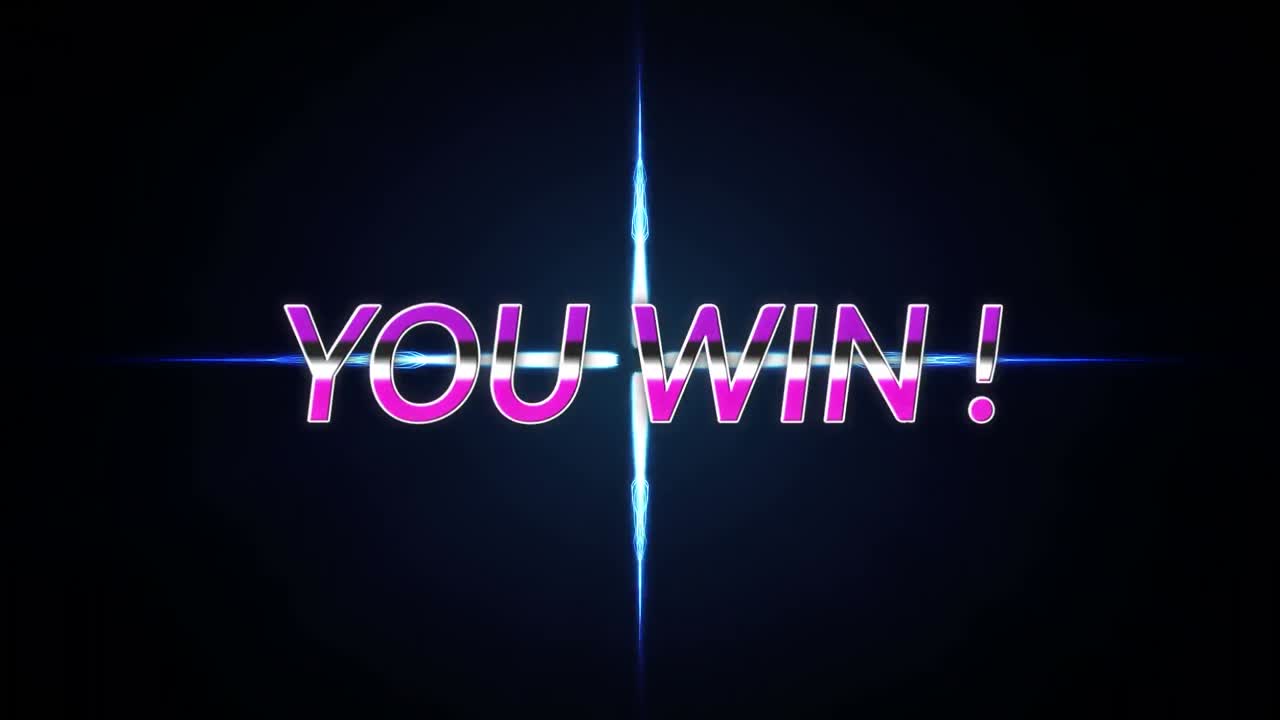 검은 바탕에 당신이 승리하고 불빛의 애니메이션