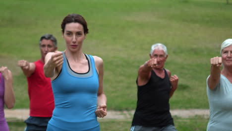 Athletic-group-showing-their-fists