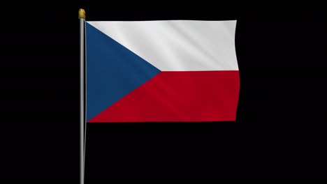 vídeo en bucle de la bandera de la república checa revoloteando en el viento, vídeo en cámara lenta de 4k, con canal alfa