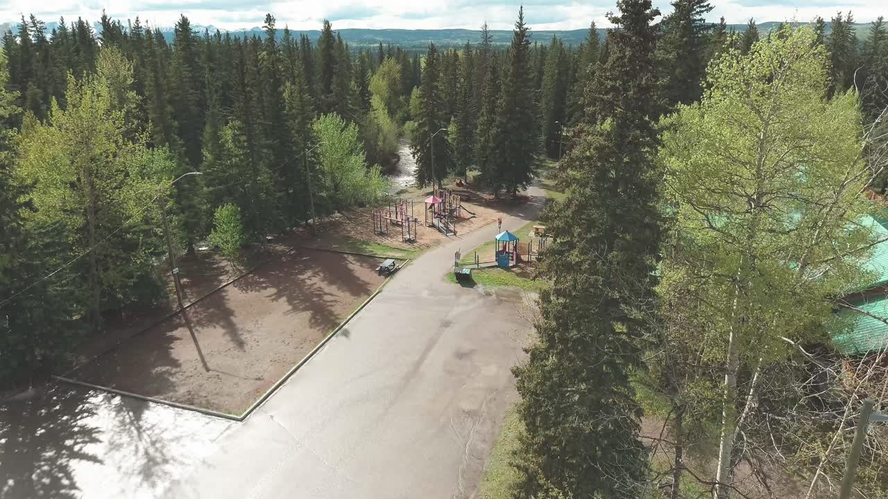Drone smooth shot of a park in Canada