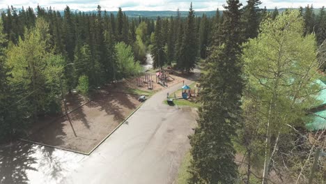 drone smooth shot of a park in canada