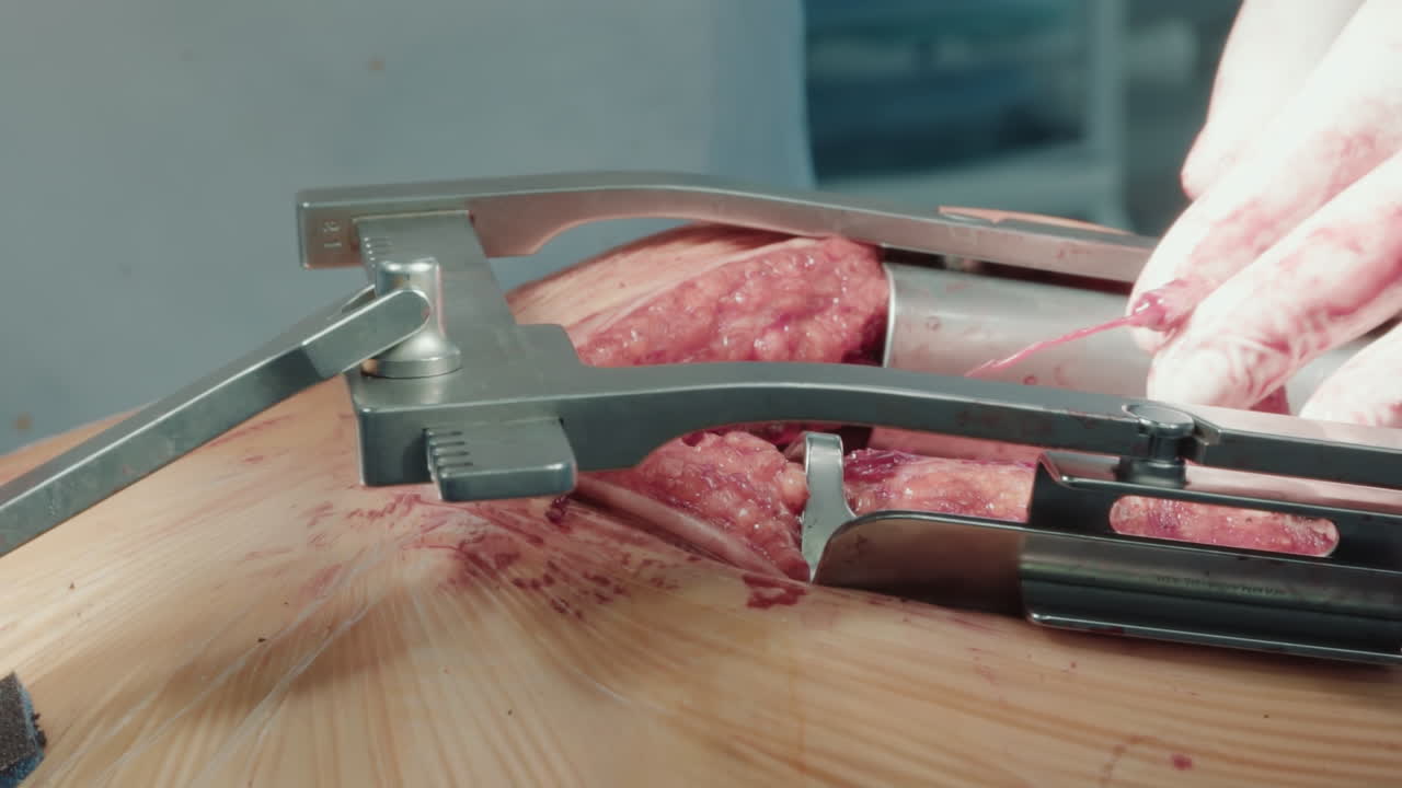 외과 의사는 동맥 우회 수술을 수행합니다. 의사는 병원 수술실에서 봉쇄를 해결하고 환자의 심장 기능을 개선하는 절차를 수행합니다.