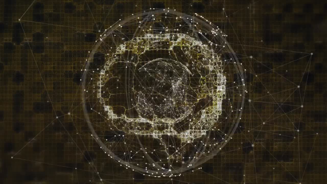 Animazione di cervello digitale su una rete di connessioni