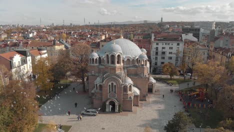 Catedral-En-Sofía,-Bulgaria---Vista-Aérea