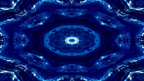 único colorido caleidoscopio fractal azul mármol patrón geométrico fondo de movimiento.