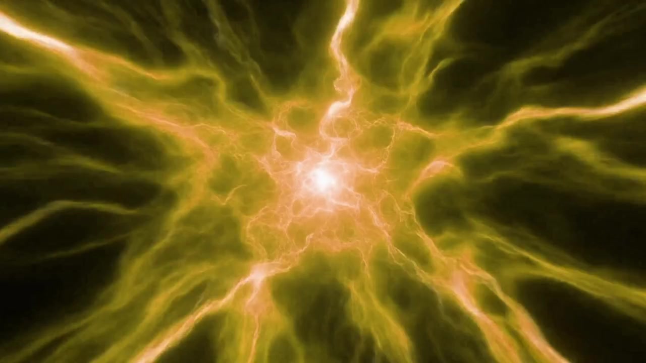 Abstract Golden Energy Burst with Glowing Light Rays