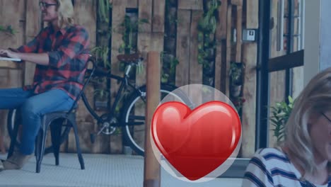 animación de caer el corazón sobre las mujeres caucásicas