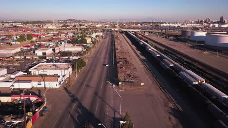 freeway and rail yard, san pedro, los angeles
