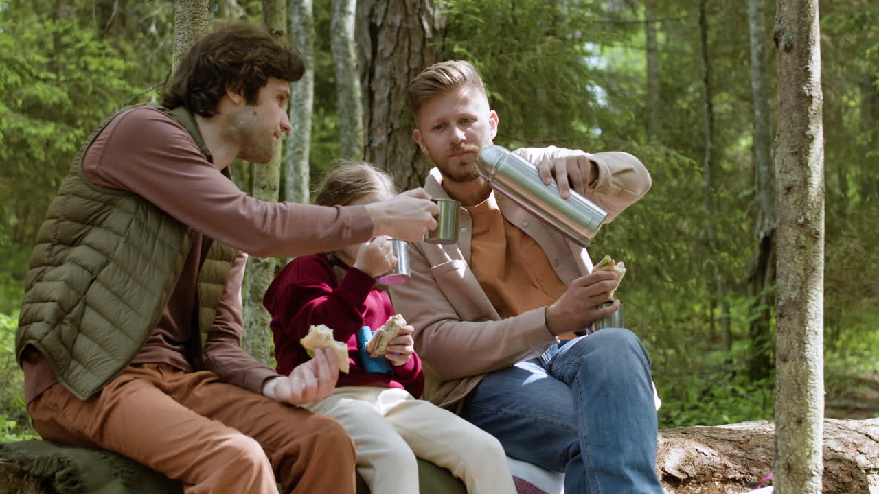 Family having picnic at the forest