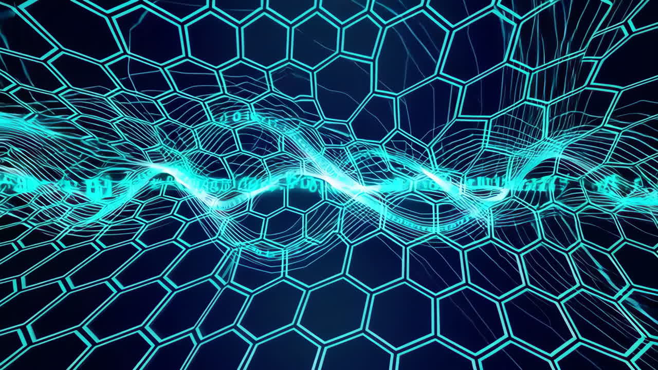 Abstract Futuristic Hexagon Grid Pattern