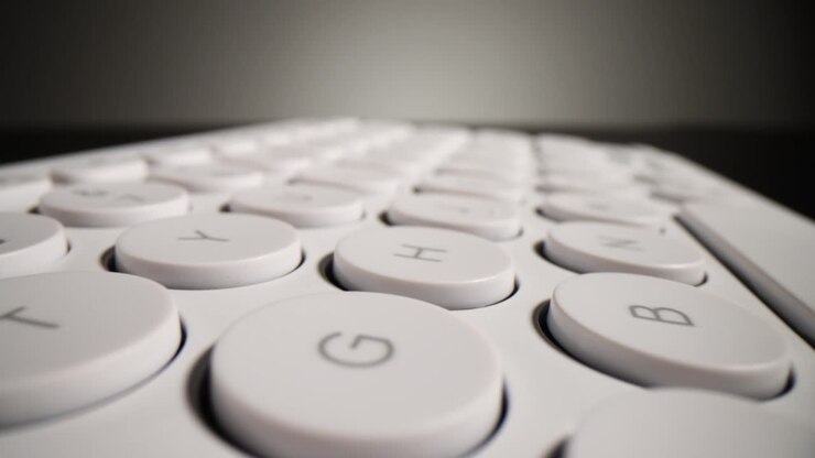 Close-up of a white keyboard