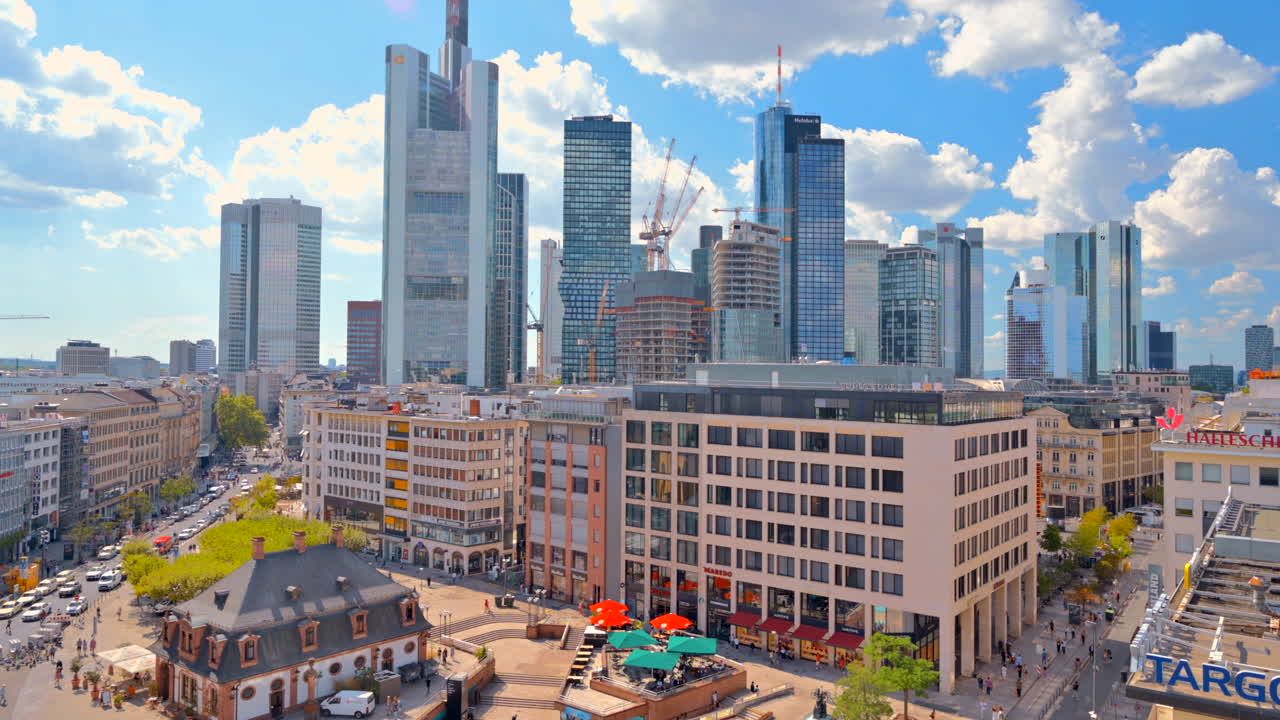 Frankfurt, Germany - November 13, 2022: View of the Four Frankfurt skyscraper project in the city
