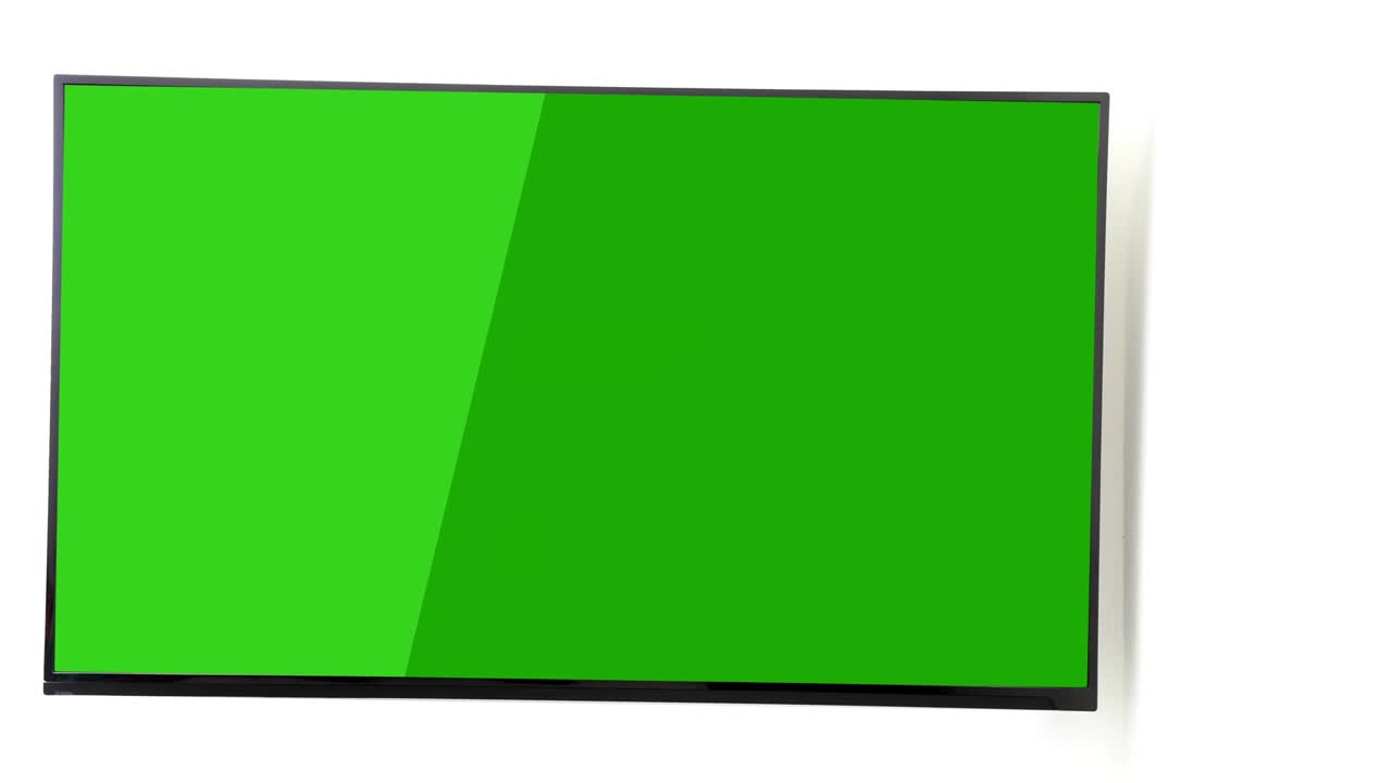 녹색 스크린으로  벽에 tv