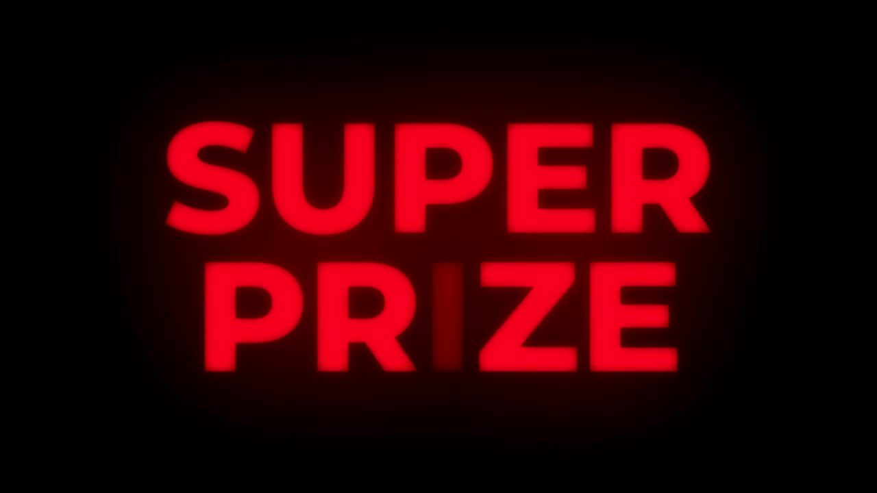 슈퍼 프라이즈 텍스트 플리커링 디스플레이 프로모션 루프