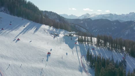 the skiing season in kronplatz ski resort, south tirol, italy