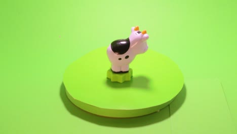 toy cow on chromakey isolated funny object green screen