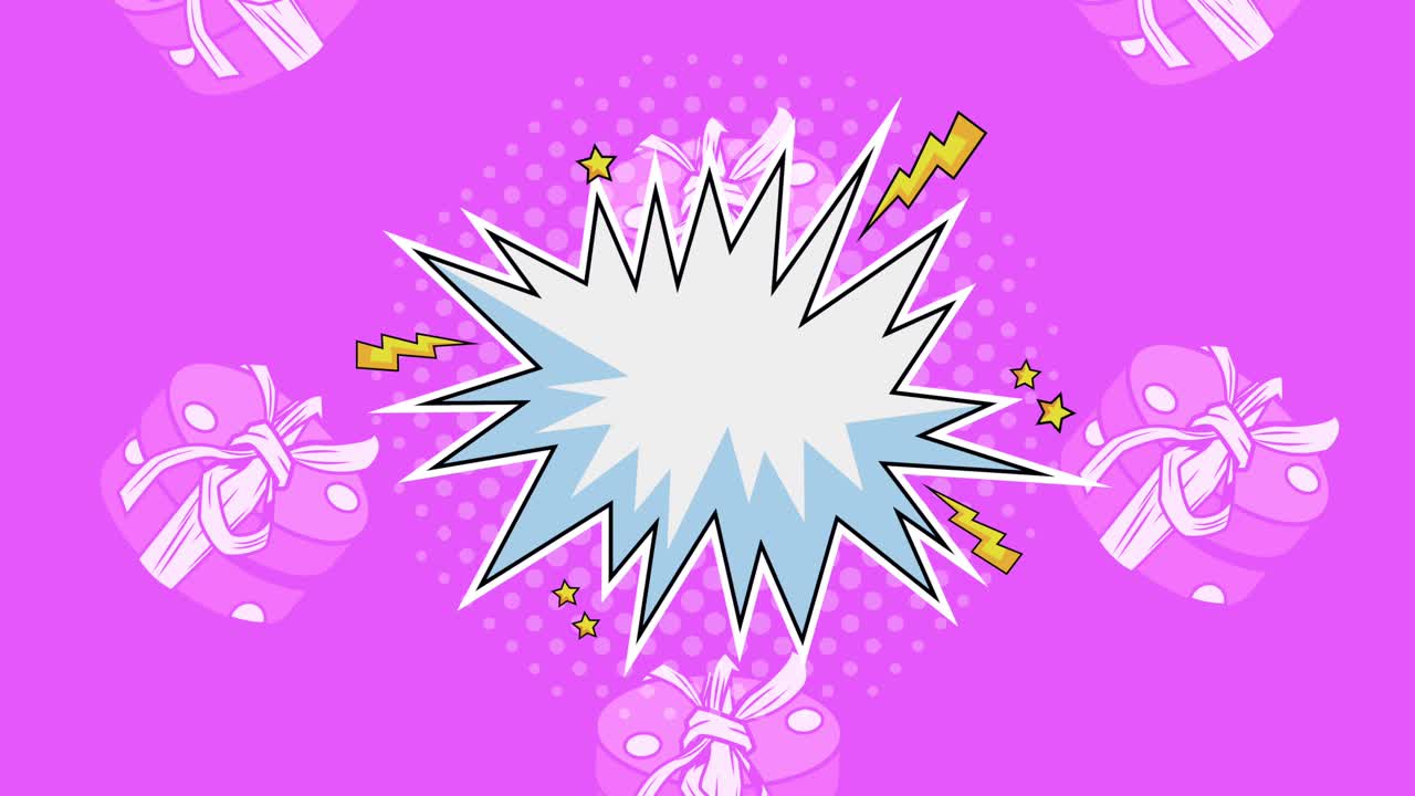 la expresión de la nube con cajas de regalos presenta un patrón de estilo pop art