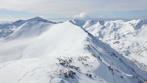 snowy mountain peaks in winter